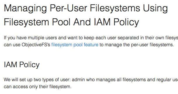 Managing Per User Filesystem using IAM policy